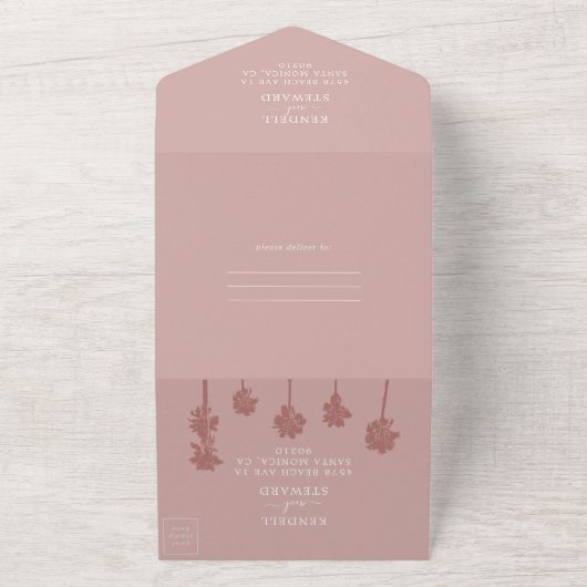 Palm Tree Romance Wedding Suite All In One Einladung (Außenbereich)