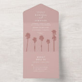 Palm Tree Romance Wedding Suite All In One Einladung (Innen Boden)