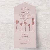 Palm Tree Romance Wedding Suite All In One Einladung (Innen Boden)