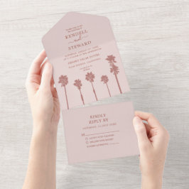 Palm Tree Romance Wedding Suite All In One Einladung