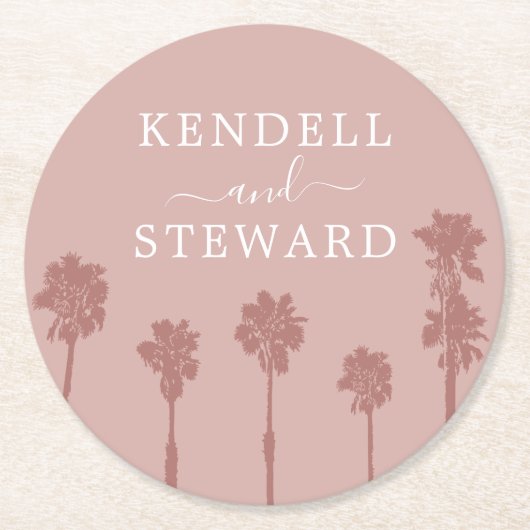 Palm Tree Romance Wedding Suite Paper Untersetzer (Vorderseite)