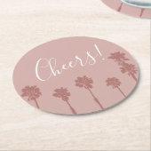 Palm Tree Romance Wedding Suite Runder Pappuntersetzer (Angewinkelt)
