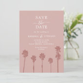 Palm Tree Romance Wedding Suite Save the Date (Stehend Vorderseite)
