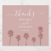 Palm Tree Romance Wedding Suite Schaumweinetikett (Einzelnes Label)