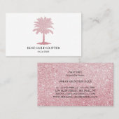 Palm Tree Rose Gold Glitzer Rosa Elegante Visitenkarte (Vorne/Hinten)