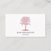 Palm Tree Rose Gold Glitzer Rosa Elegante Visitenkarte (Vorderseite)