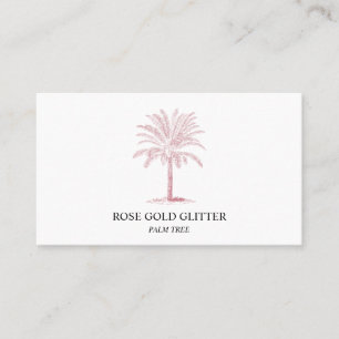 Palm Tree Rose Gold Glitzer Rosa Elegante Visitenkarte