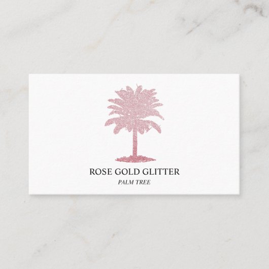 Palm Tree Rose Gold Glitzer Rosa Elegante Visitenkarte (Vorderseite)