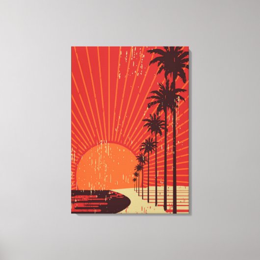 Palm Tree Row Leinwanddruck (Vorderseite)