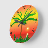 Palm Tree Runde Wanduhr (Winkel)
