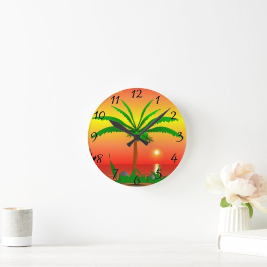 Palm Tree Runde Wanduhr (Zuhause)