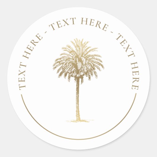 Palm Tree Runder Aufkleber (Vorderseite)