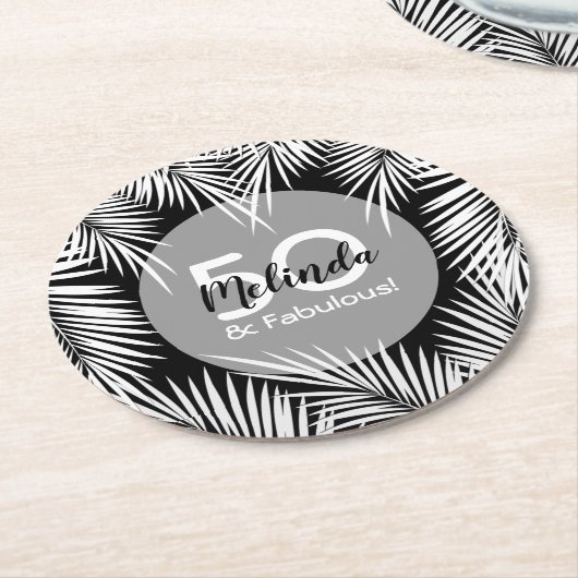 Palm Tree Runder Pappuntersetzer (Angewinkelt)
