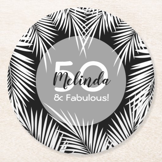 Palm Tree Runder Pappuntersetzer (Vorderseite)