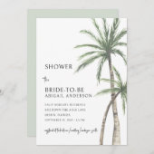 Palm Tree Sage Brautparty Einladung (Vorne/Hinten)