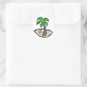 Palm Tree Sandy Beach Runder Aufkleber (Tasche)
