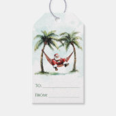 Palm Tree Santa Hammock Tropical Beach Weihnachten Geschenkanhänger (Vorderseite)