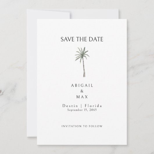 Palm Tree Save the Date (Vorderseite)