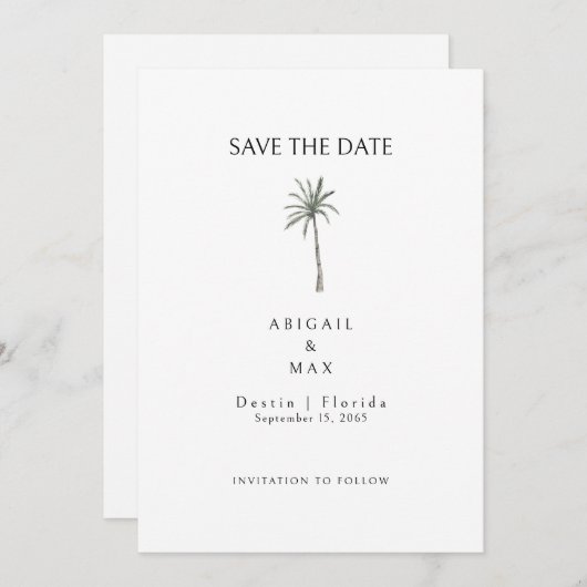 Palm Tree Save the Date (Vorne/Hinten)