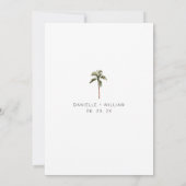 Palm Tree Save the Date Einladung Hochzeit (Rückseite)