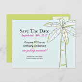Palm Tree Save the Date POST CARD! Ankündigungspostkarte (Vorne/Hinten)