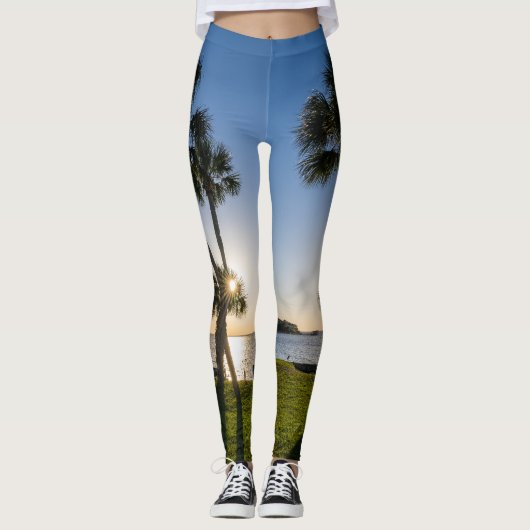 Palm Tree Scheren Silhouette Leggings (Vorderseite)