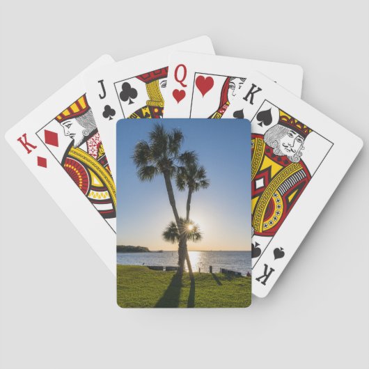Palm Tree Scheren Silhouette Spielkarten (Rückseite)