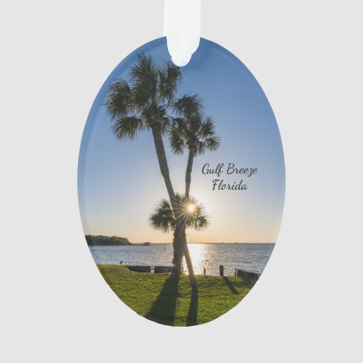 Palm Tree Scheren SilhouetteOval Ornament (Rückseite)