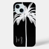 Palm Tree Schwarz-weiß Elegant Monogram Case-Mate iPhone Hülle (Rückseite)