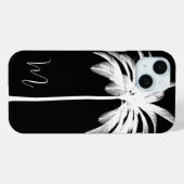 Palm Tree Schwarz-weiß Elegant Monogram Case-Mate iPhone Hülle (Rückseite (Horizontal))