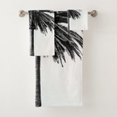 Palm Tree Schwarz-weiß Modern Blue Sky Badhandtuch Set (Insitu)