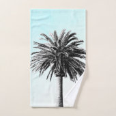 Palm Tree Schwarz-weiß Modern Blue Sky Badhandtuch Set (Handtuch)