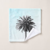 Palm Tree Schwarz-weiß Modern Blue Sky Badhandtuch Set (Waschlappen)