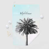 Palm Tree Schwarz-weiß Modern Blue Sky Personal Golfhandtuch (Insitu)