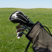 Palm Tree Schwarz-weiß Tropical Elegant Monogram Golf Headcover (In SItu)