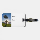 Palm Tree Scissors Silhouette Gepäckstück Gepäckanhänger (Rückseite horizontal)