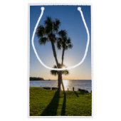 Palm Tree Scissors Silhouette Gift Bag Kleine Geschenktüte (Rückseite)