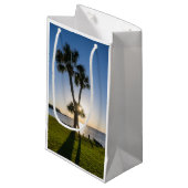 Palm Tree Scissors Silhouette Gift Bag Kleine Geschenktüte (Vorderseite Schrägansicht)