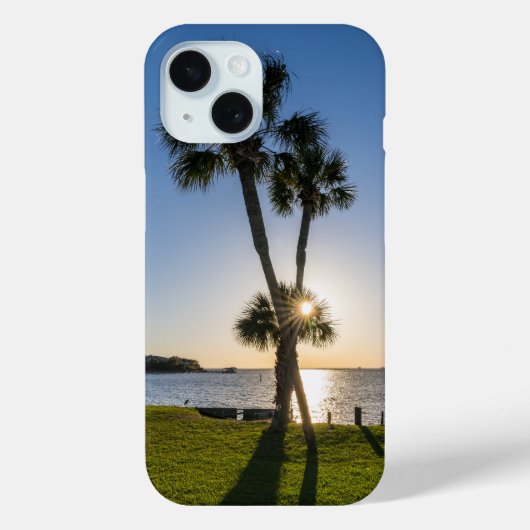 Palm Tree Scissors Silhouette iPhone Case (Rückseite)