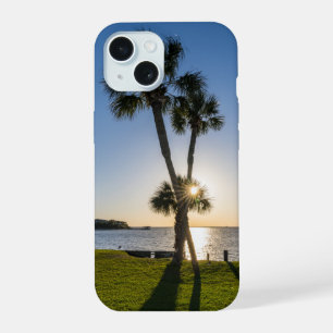 Palm Tree Scissors Silhouette iPhone Case 15 Hülle