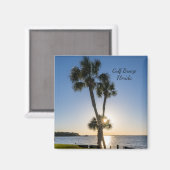 Palm Tree Scissors Silhouette Magnet (Vorderseite/Rückseite)