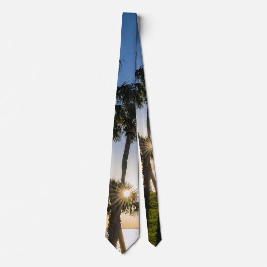 Palm Tree Scissors Silhouette Neck Tie Krawatte (Vorderseite)