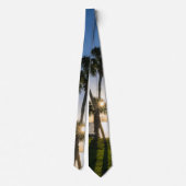Palm Tree Scissors Silhouette Neck Tie Krawatte (Rückseite)