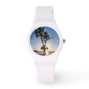 Palm Tree Scissors Silhouette Sporty Watch Armbanduhr