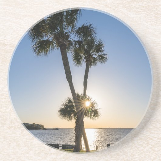 Palm Tree Scissors Silhouette Untersetzer (Vorne)