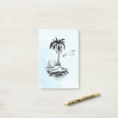Palm Tree & Seagull auf Post-it-Noten Post-it Klebezettel (Auf Schreibtisch)