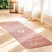 Palm Tree Seashell Mandala Monogram Mauve Beachy Yogamatte