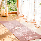Palm Tree Seashell Mandala Monogram Mauve Beachy Yogamatte