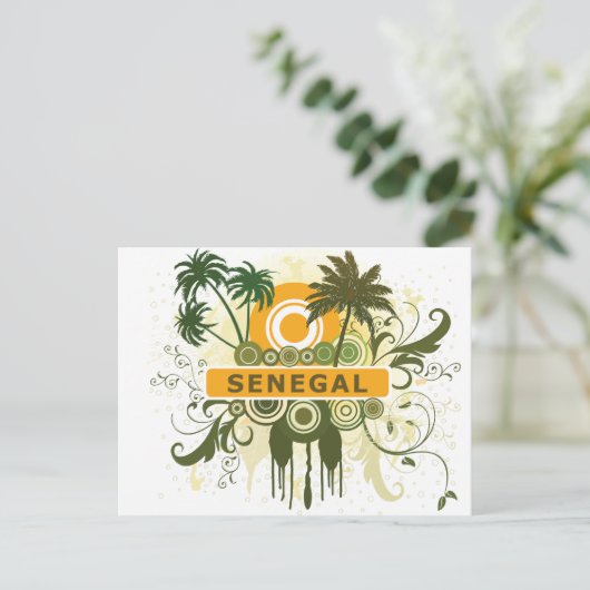 Palm Tree Senegal Postkarte (Stehend Vorderseite)