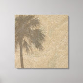 Palm Tree Shadow on Beach Sand Background - Palmen Leinwanddruck (Vorderseite)